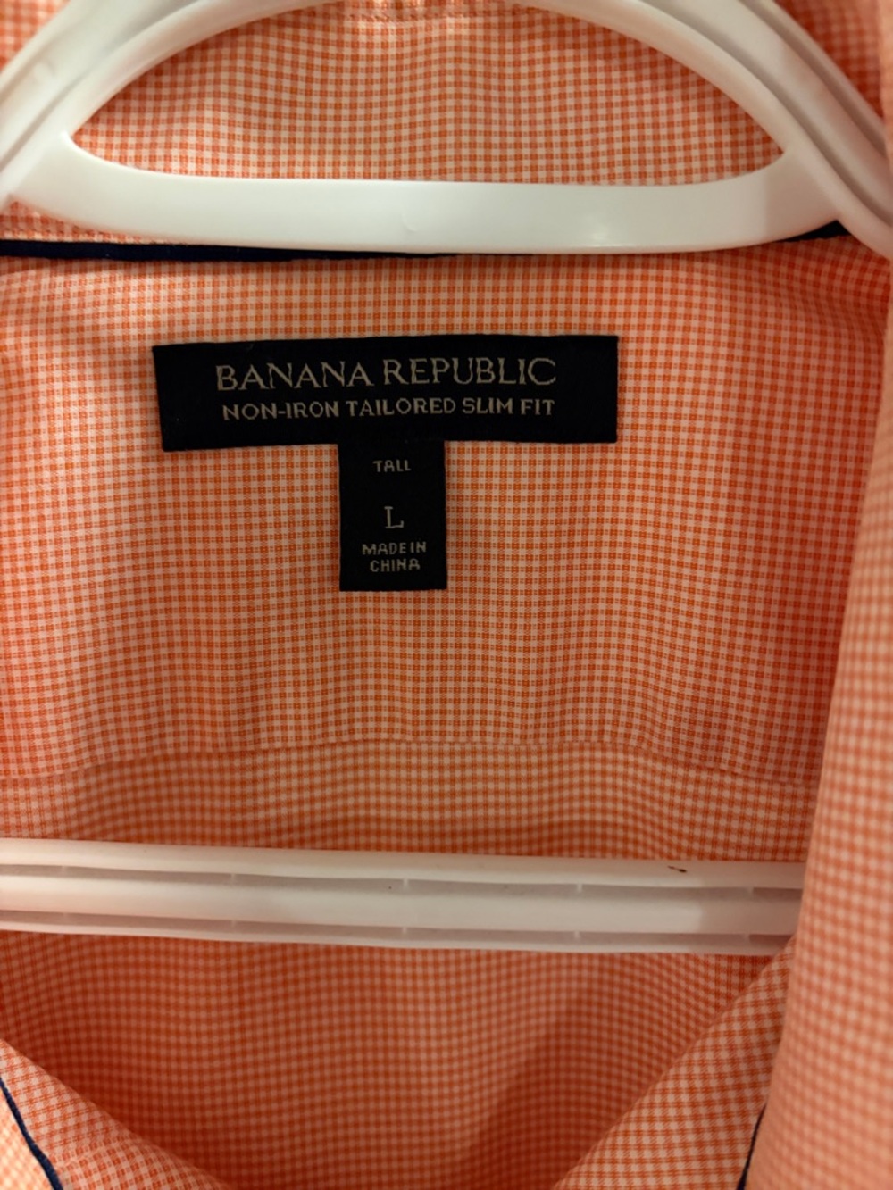 Banana Republic L(Tall) Men's Light Peach Long-Sleeve Dress Shirt - Picture 2 of 14